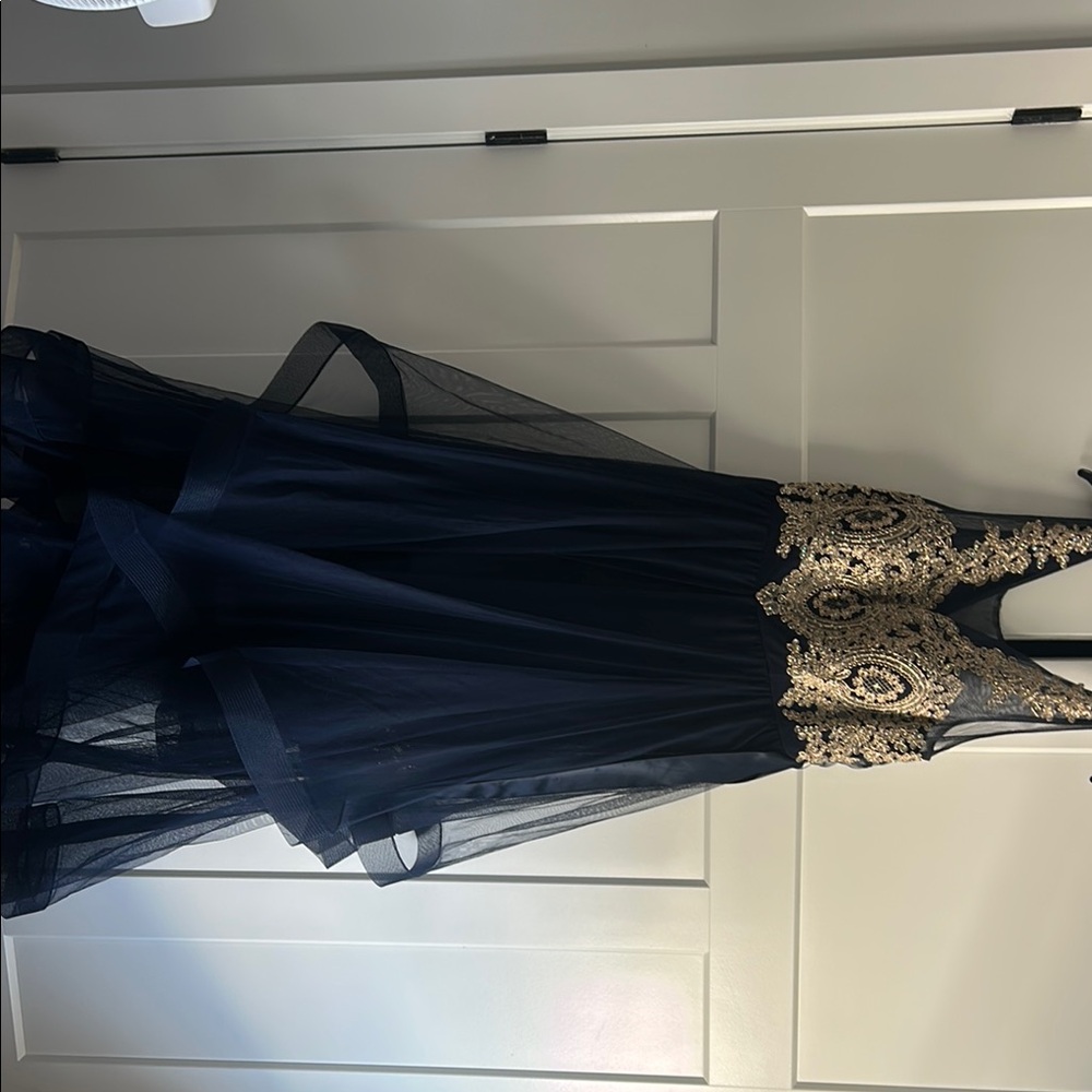 Elegant Black and Gold Evening Gown